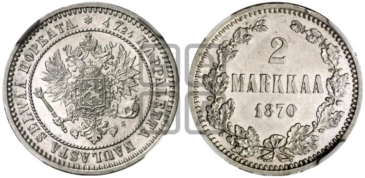 Две марки Финляндии 1870 года: Две финляндские марки 1870 года